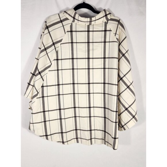 Y2K Preppy Old Money Apostrophe Womens Plus Cape Jacket Windowpane 20/22w - Picture 8 of 8